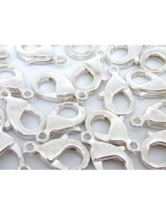 R-5 Fermoirs mousqueton 15mm en métal argenté brillant