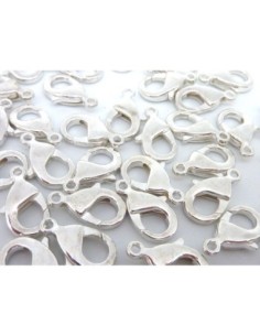 R-5 Fermoirs mousqueton 15mm en métal argenté brillant 2