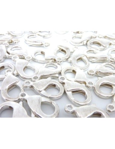 R-5 Fermoirs mousqueton 15mm en métal argenté...