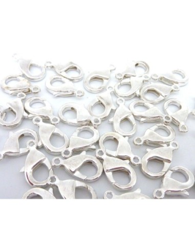 R-5 Fermoirs mousqueton 15mm en métal argenté...