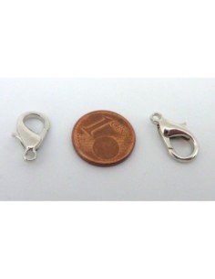 25 Fermoirs mousqueton 16mm en métal argenté 2