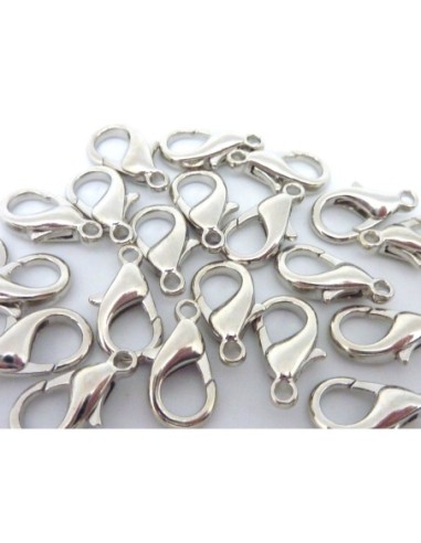 Mousqueton 16mm en métal argenté pas cher