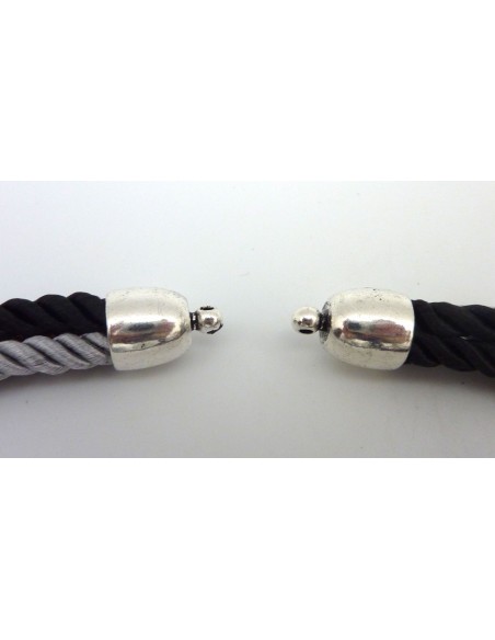 Embout rond pour cordon de 10mm en métal argenté