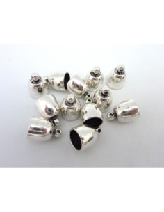 Embout rond pour cordon de 10mm en métal argenté 2