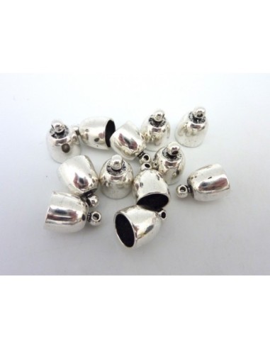 Embout argenté pour cordon de 10mm en métal