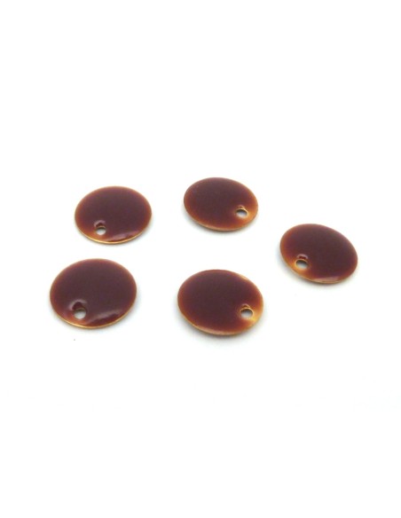 Breloque sequin 12mm de couleur marron rosé