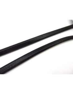 R-20cm Cuir regaliz 10mm x 6,7mm de couleur noir  - Cuir...