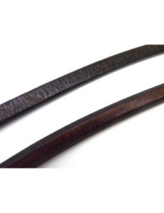 R-20cm Cuir regaliz 10mm x 6,7mm de couleur marron foncé,