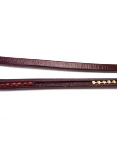 R-20cm Cuir regaliz  rainuré 10mm x 6,7mm bordeaux, grenat