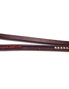R-20cm Cuir regaliz  rainuré 10mm x 6,7mm bordeaux, grenat 2