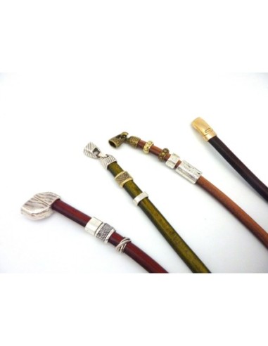 20cm Cuir regaliz  rainuré 10mm x 6,7mm noir