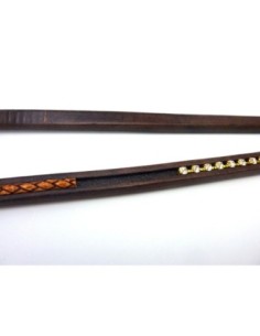 R-20cm Cuir regaliz  rainuré 10mm x 6,7mm marron brun 2