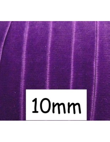 Ruban velours élastique 10mm violet lilas