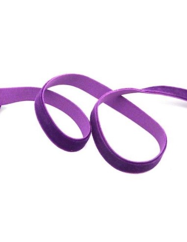 Ruban velours élastique 10mm violet lilas