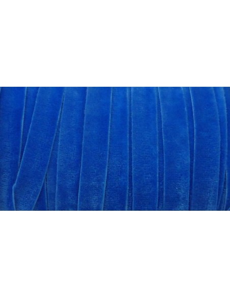 Galon élastique velours bleu 10mm Galon élastique velours bleu 10mm