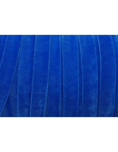 Ruban élastique velours bleu 10mm