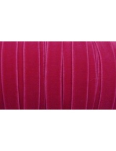 Ruban élastique en velours de couleur rose fuchsia 10mm