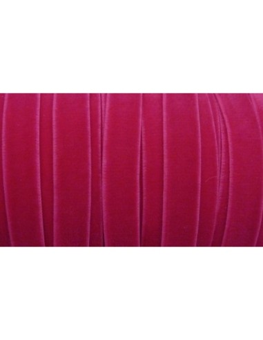 Ruban élastique en velours de couleur rose fuchsia 10mm