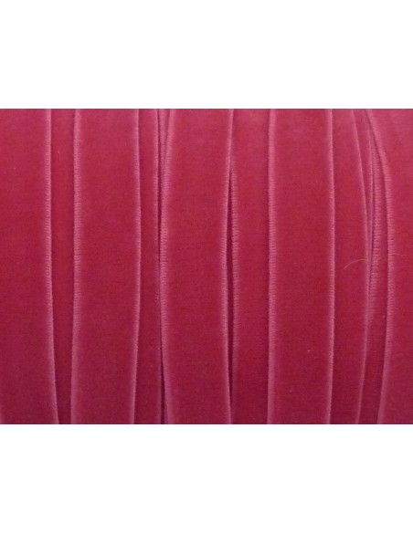 Galon élastique en velours de couleur rose fuchsia 10mm