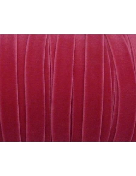 Ruban velours rose fuchsia 10mm élastique