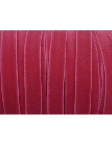 Galon velours rose fuchsia 10mm élastique