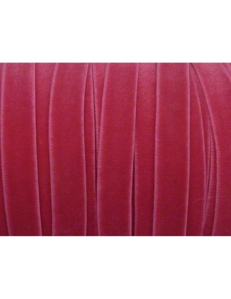 Galon velours rose fuchsia 10mm élastique