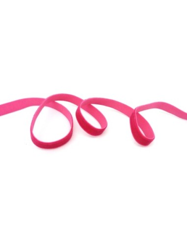 Ruban élastique en velours rose fuchsia 10mm