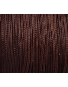 5m Fil polyester ciré plat 1,5mm de couleur marron grenat
