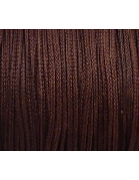 5m Fil polyester ciré plat 1,5mm de couleur marron grenat