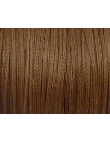 1m Fil polyester ciré 1,5mm plat de couleur marron noisette