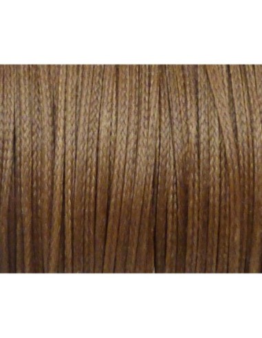 1m Fil polyester ciré 1,5mm plat de couleur marron noisette