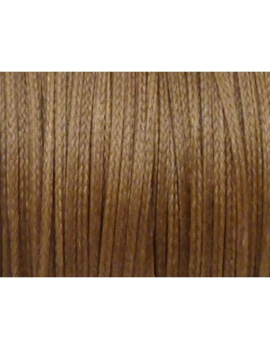 1m Fil polyester ciré 1,5mm plat de couleur marron noisette