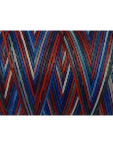 5m Fil polyester ciré 1mm multicolore bleu, blanc, rouge,
