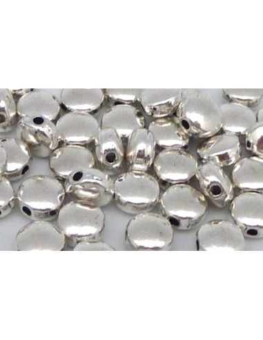 Perle argenté en métal forme pastille