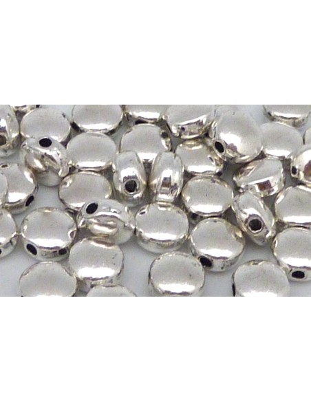 Perle argenté en métal forme pastille