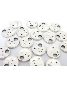 10 Sequins 11,9mm en métal argenté légèrement martelé