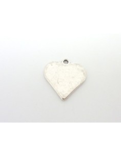 3 Breloques coeur, pendentif coeur 19,7mm en métal argenté 2