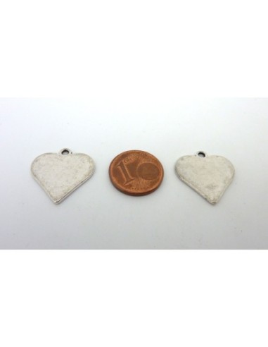 3 Breloques coeur, pendentif coeur 19,7mm en...