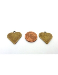 Pendentif coeur en métal bronze 19mm 2