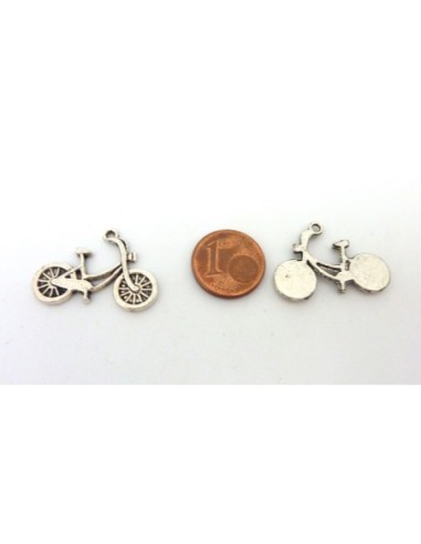 breloque en métal argenté vélo solex