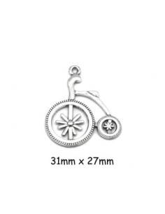 breloque vélo grand bi en métal argenté pas cher