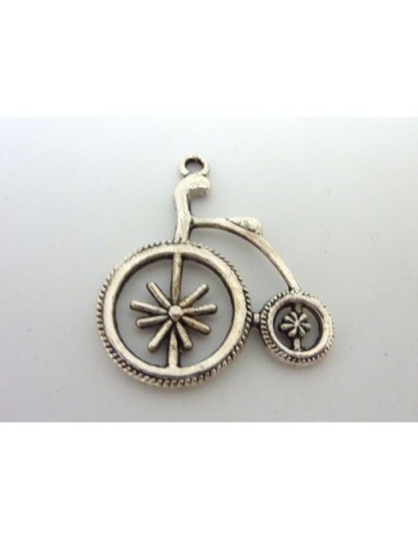 breloque métal argenté vélo grand bi vintage