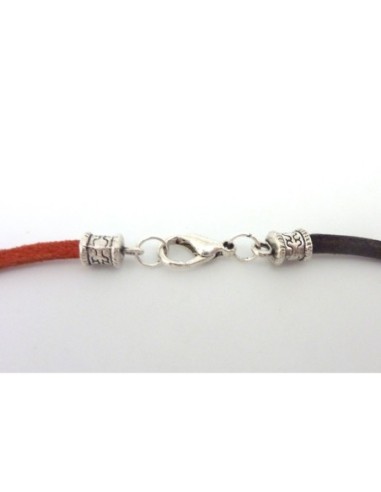 Fermoir mousqueton embout cylindrique gravé...