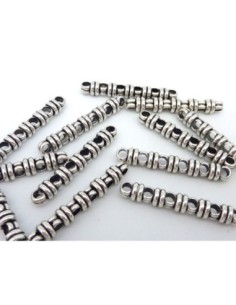 5 Perles connecteur multi rangs 6 Rangs 42,2mm en métal argenté 2