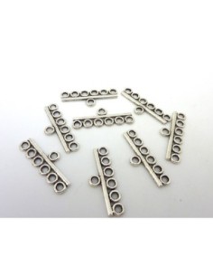 Perle de jonction 6 rangs en métal argenté 2