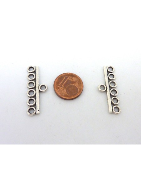 30 embouts multi rangs - 6 rangs 29,7mm en métal argenté