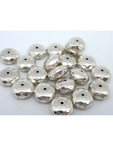 2 Perles rondes aplaties facettées 12,1mm en...