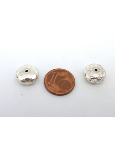 2 Perles rondes aplaties facettées 12,1mm en...