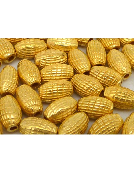 Perle olive doré strié pas chère