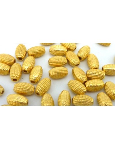 Perle olive doré strié pas chère 9mm